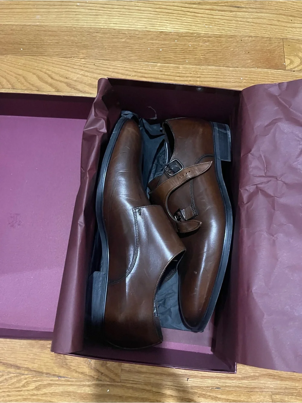 NWB To Boot NY Brown Double Monk Strap Leather Dress Shoes Sz 10.5